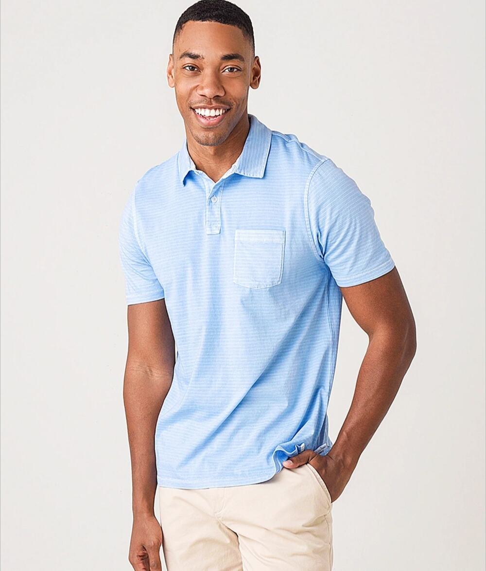 Vineyard Vines Island Men's Polo Shirt Blue Striped Pima Cotton GOLF Beach XL